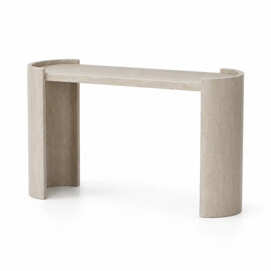 Konsolentisch Travertin Halbkreis 120x40x75 cm