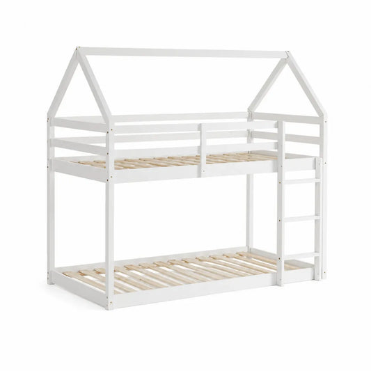 Etagenbett Hausform Weiß Kiefernholz 200x90 cm